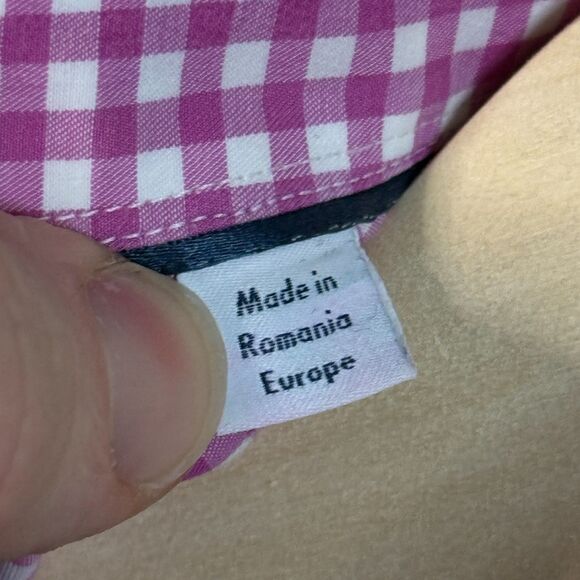 Eton Shirt Mens 15.5 Pink Check Contemporary Fit Dress Shirt Spread Collar - Picture 6 of 12